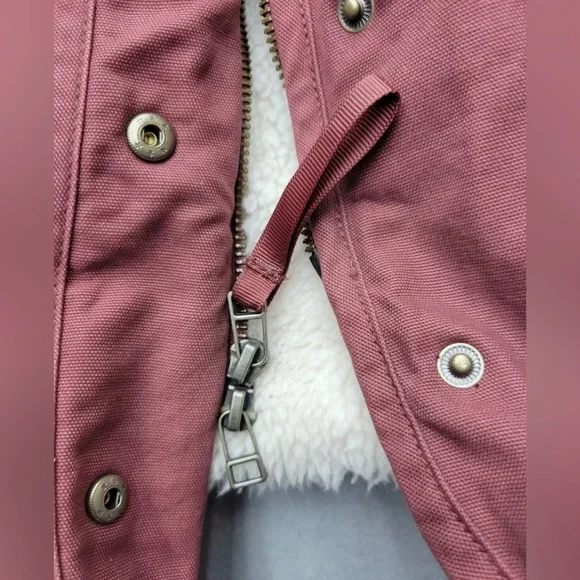 Universal Thread Sherpa Lined Canvas Winter Coat Zip & Snap Hood Insulat… - Picture 6 of 9